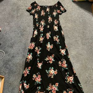 Black floral maxi dress